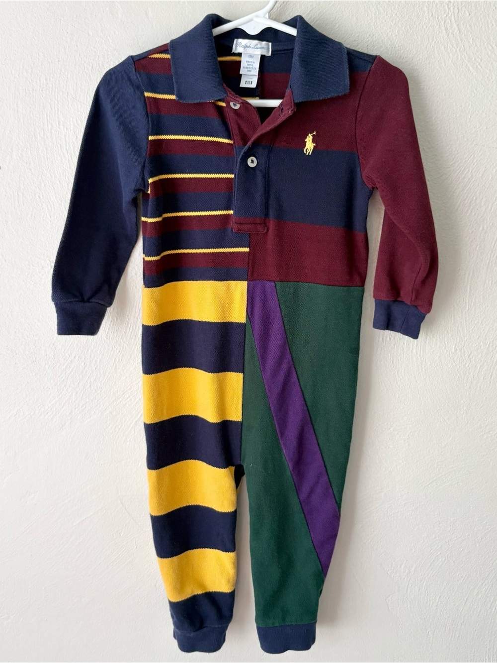 Polo Ralph Lauren Infant Colorblock Coverall One Piece Outfit